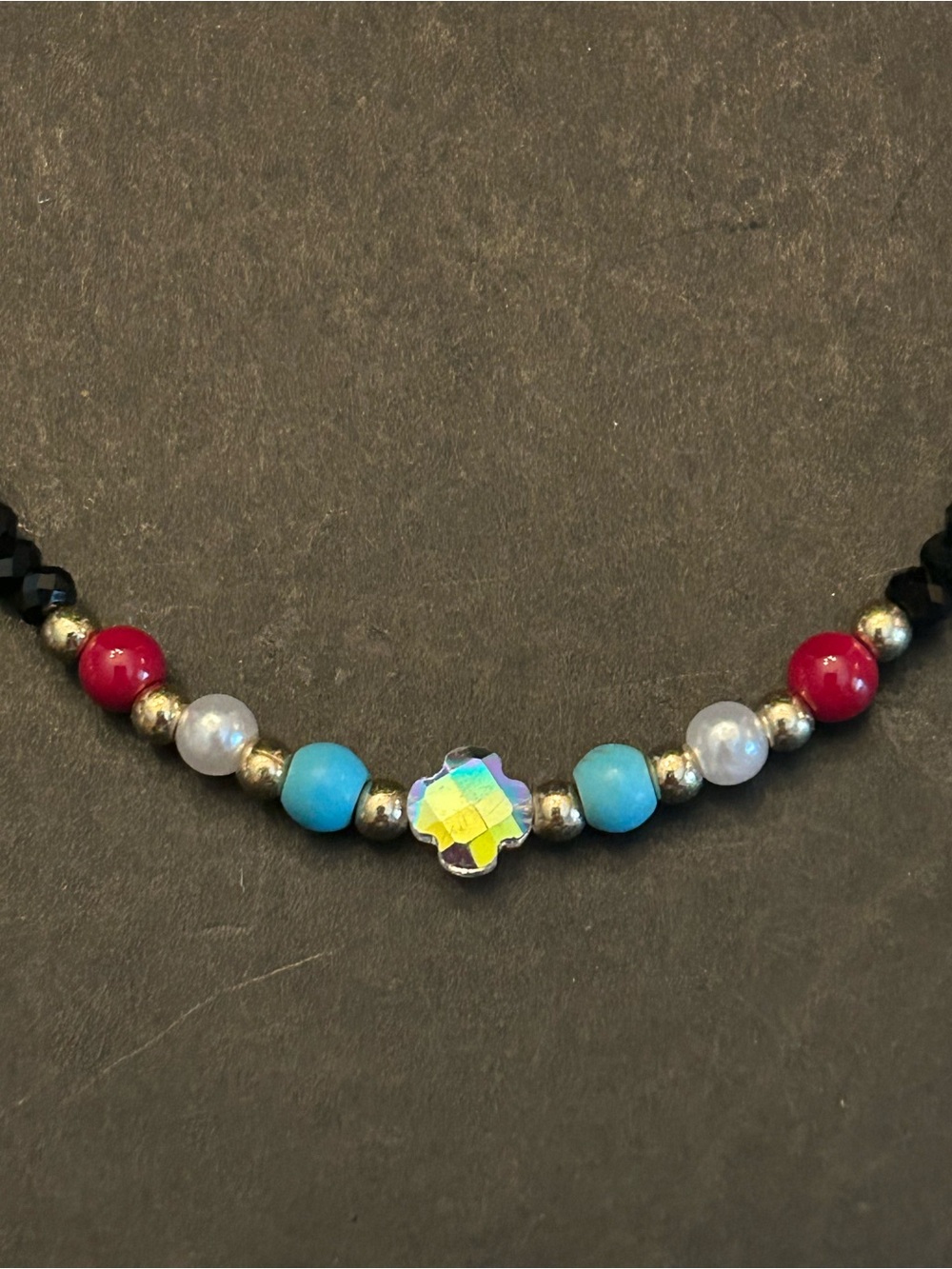 BUY 1 GET 1 Iridescent Flower Accent Crystal Beaded Necklace - Assorted Colors